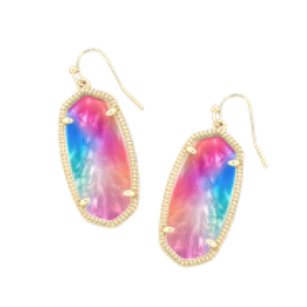 BNIB Kendra Scott Watercolor Elle Earrings in Gold